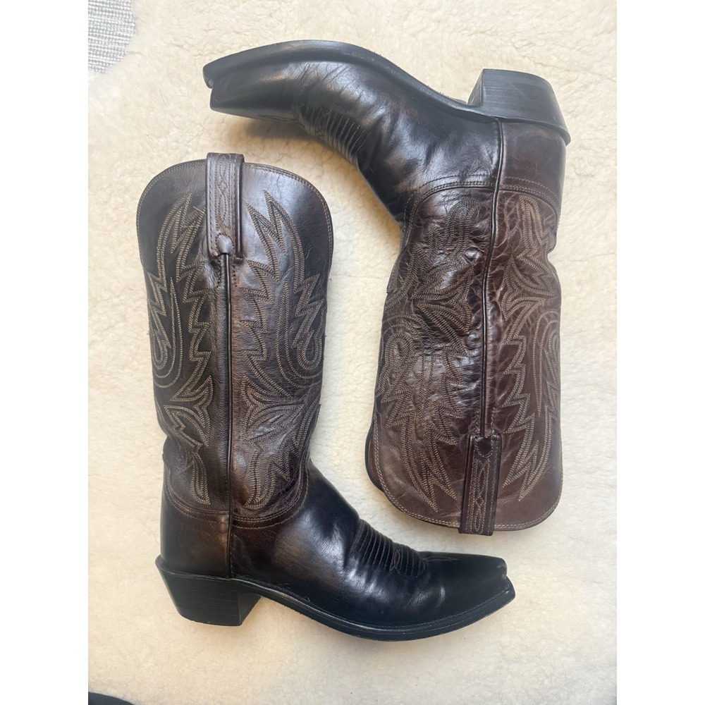 Lucchese 1883 Leather Cowboy Boots Savannah Snip Toe Western Concert Festival 7B